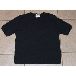 Solid Black Sz Medium Casual or Dress Stretchy Lightweight Silk Blend Sweater